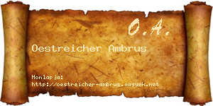Oestreicher Ambrus névjegykártya